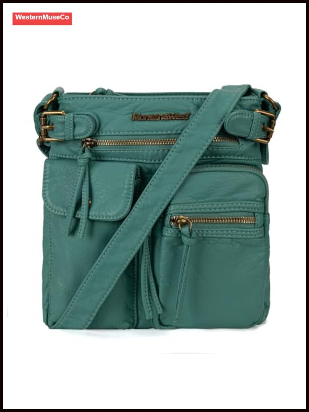 Montana West Washed PU Leather Crossbody Bag Multi Pocket